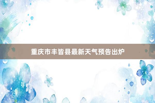 重庆市丰皆县最新天气预告出炉